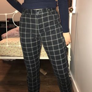 plaid skinny trousers